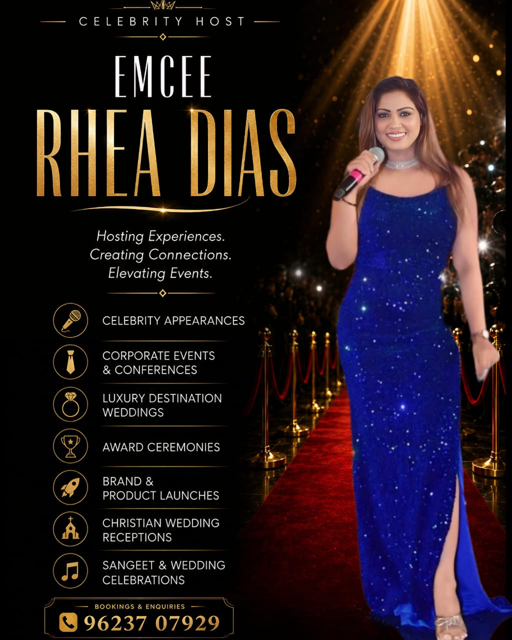 Emcee Rhea Dias